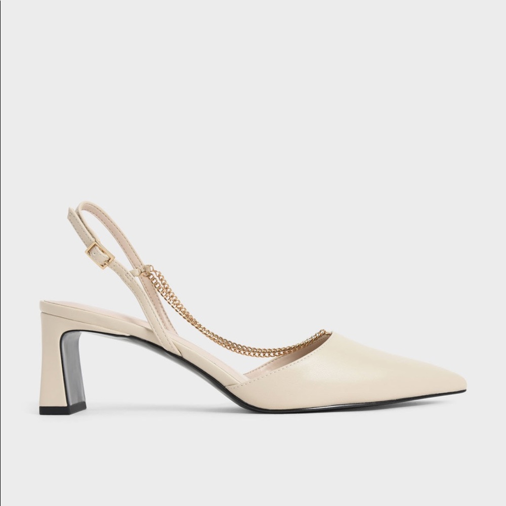 BRAND NEW Charles & Keith chain strap pumps